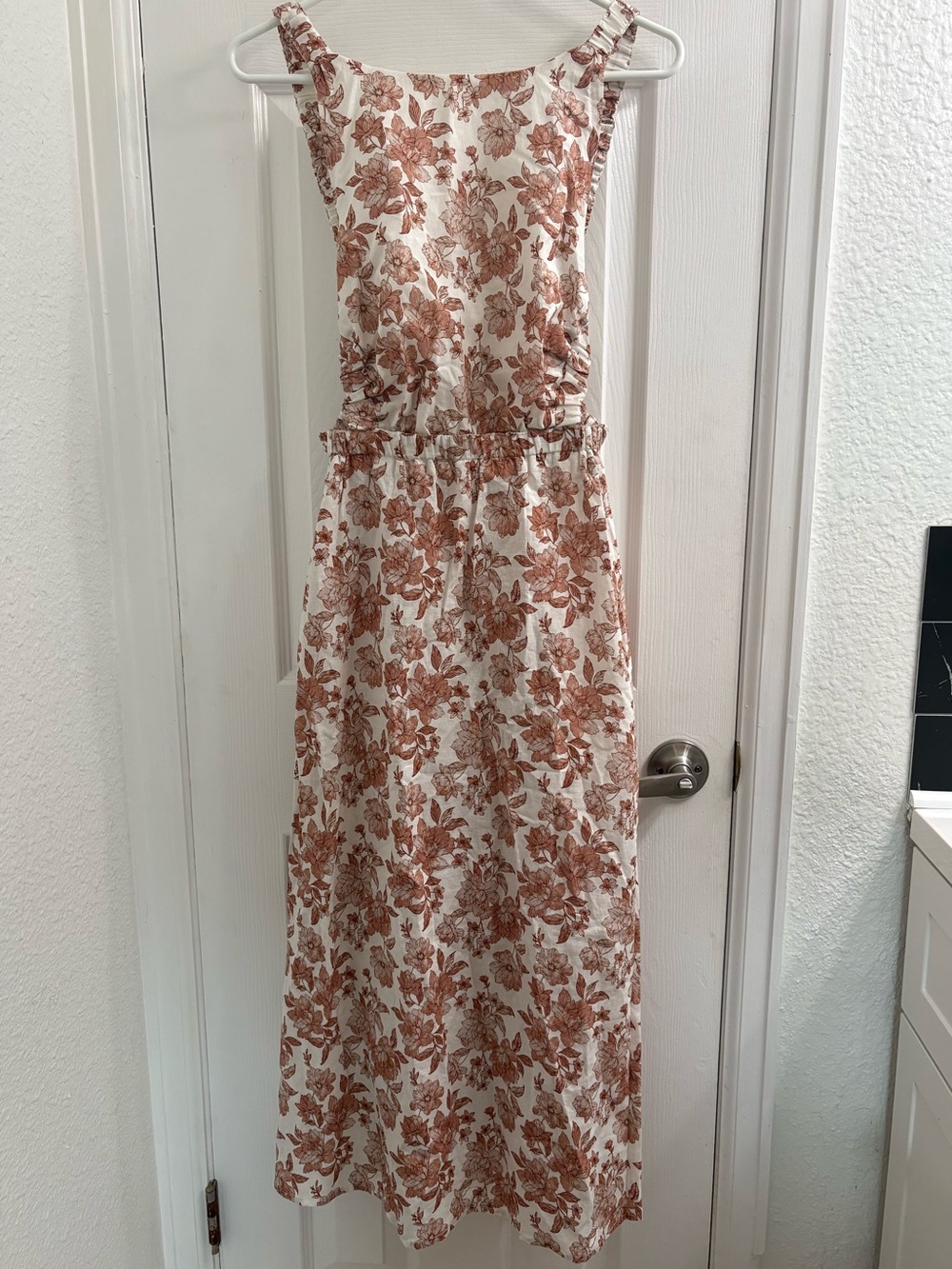 Petal & Pup White Cotton Maxi Dress with Floral Print